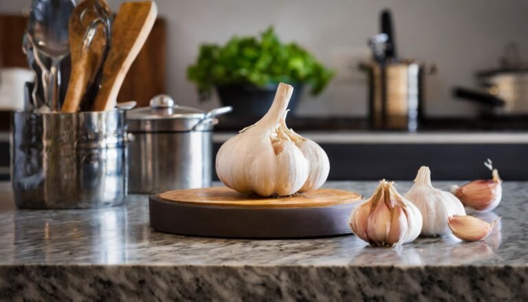 garlic in the kitchen