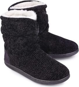 LongBay Women's Chenille Knit Bootie Slippers